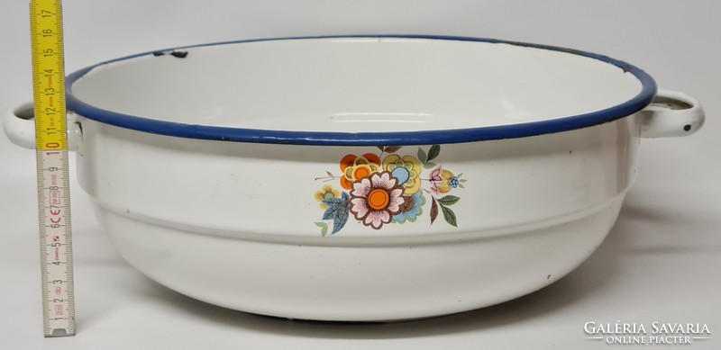 Bonyhád floral enamel metal bowl (1933)