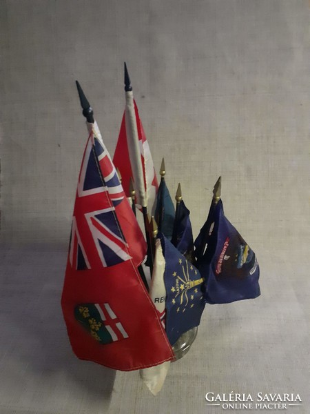 11-Db. Small size american states silk flag collection in glass ikebana holder