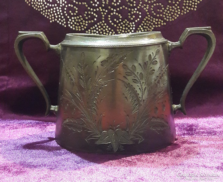 Antique tin sugar bowl