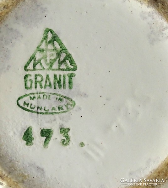 1G198 old marked floral granite jug 18 cm