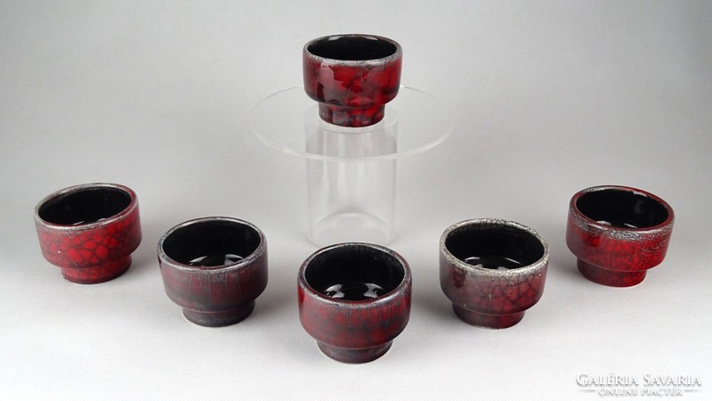 1G194 retro burgundy ox blood glazed ceramic bowl set of 6 pieces