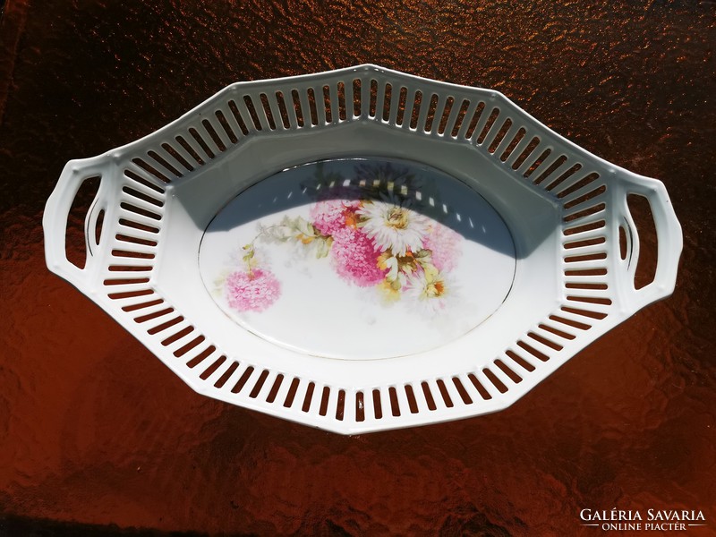 Antique floral serving bowl