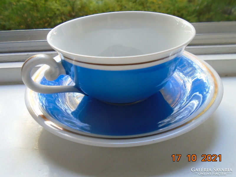 Antique s.P.M.Siegmund paul meyer walküre series, tea cup with saucer with royal blue glaze