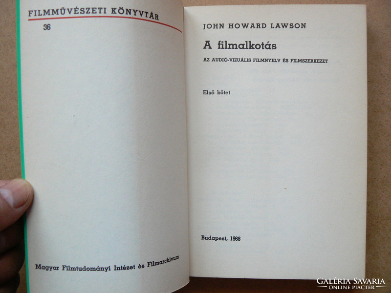 Filmmaking, john howard lawson (new york 1964) bp 1968, book in good condition (300 e.g.), Rarity!