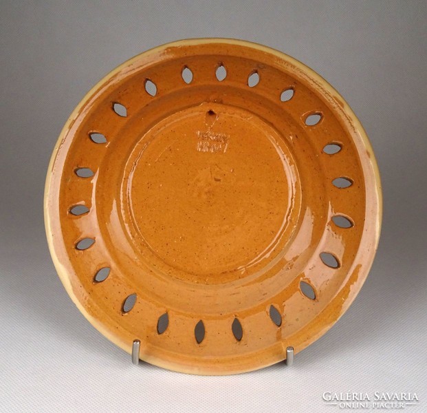 1G236 Régi jelzett vásárhelyi Vékony kerámia fali tányér 19 cm