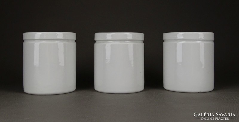 1G266 old porcelain pharmacy jar 3 pieces