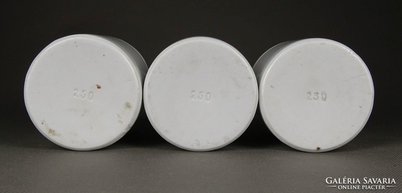 1G266 old porcelain pharmacy jar 3 pieces