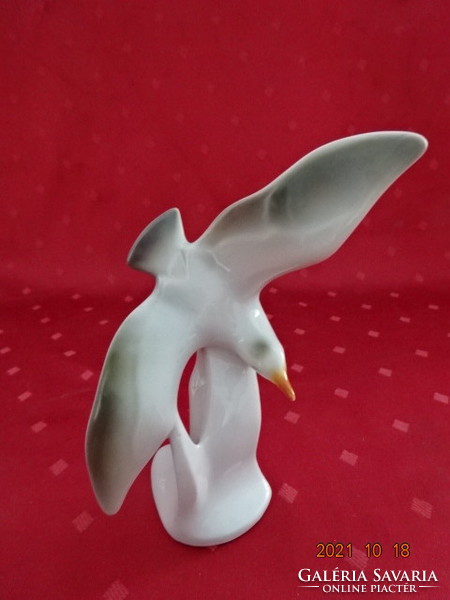 Román porcelán madár, kézzel festett, magassága 16 cm. Vanneki!