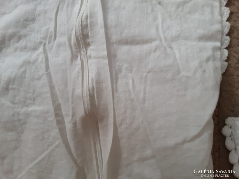 Régi, horgolt fehér párnahuzat, gyönyörű mintával - 5 db