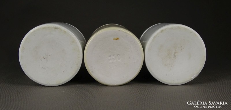 1G265 Régi porcelán patika tégely 3 darab