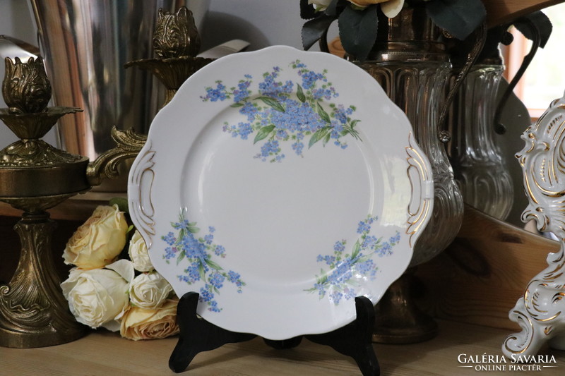 Zsolnay forget-me-not cake bowl, serving tray