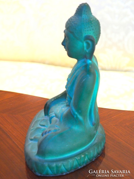 Work of Malachite glass buddha - kurt schlevogt