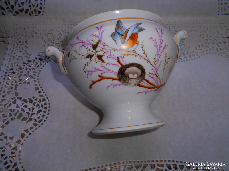 Antique Art Nouveau (bird's nest) hand painted ragus bowl
