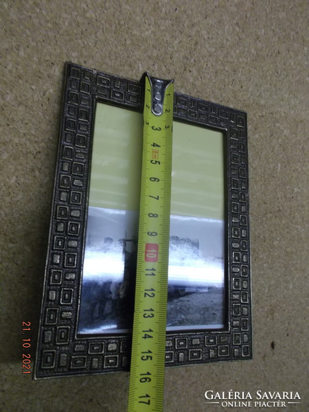 Old copper table picture frame - with glass plate --- 1 ---