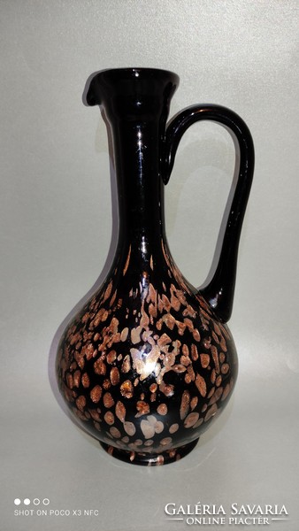 Special exclusive probably v nason murano miracle beautiful black gold glass carafe pouring