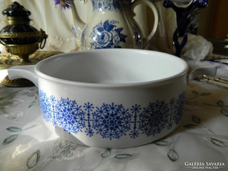 Thomas Rosenthal Ceraflam porcelán sütő tál, lábas, kék fehér