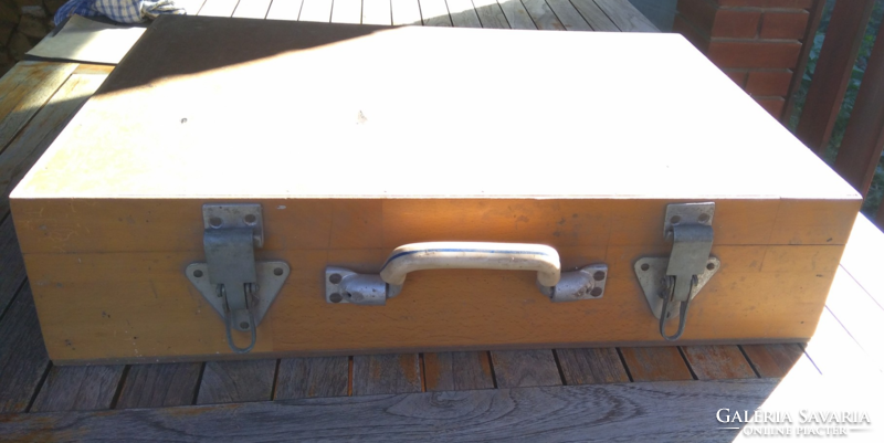 Old, antique, retro, loft designe, wooden tool box with robust lock structure, very strong pliers