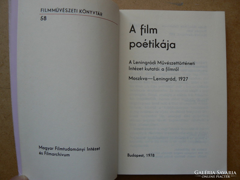 A FILM POÉTIKÁJA, B. M. EICHENBAUM 1978, (MOSZKVA 1927) KÖNYV JÓ ÁLLAPOTBAN (300 pld.) RITKASÁG!!!