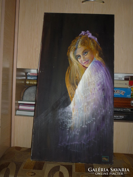 " Igéző " női portré olaj-vászon festmény