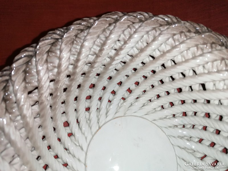 Italian porcelain wicker serving basket.