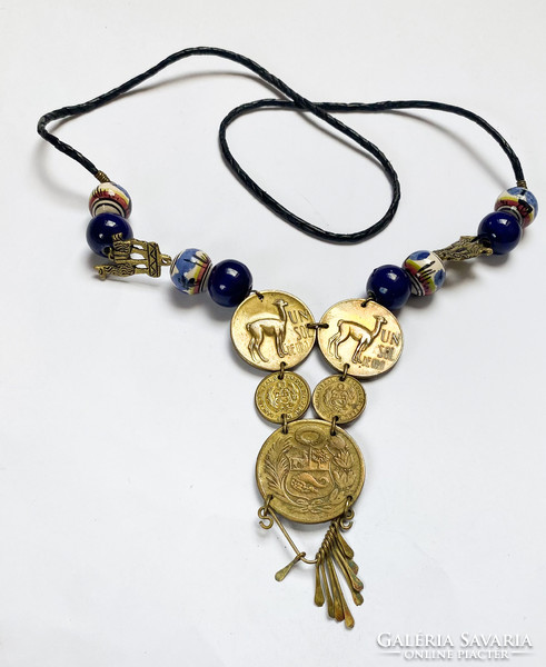 Peruvian folk necklace from coins.