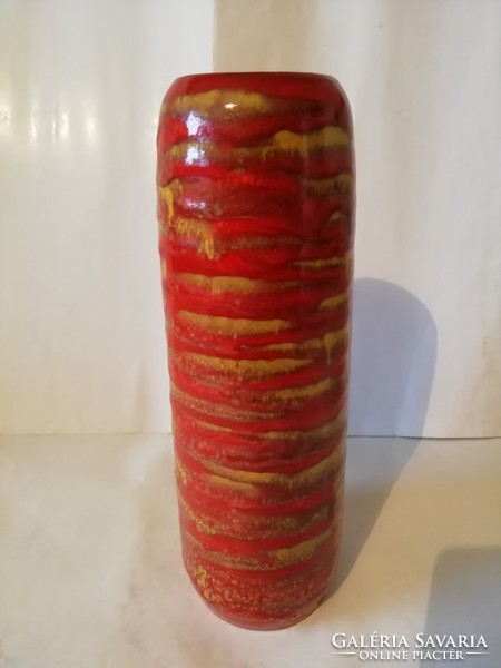 Pesthidegkúti iparművészeti váza, padlóváza, nagy méretű, hibátlan, 33 cm