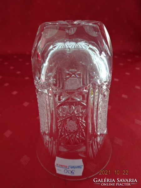 Crystal glass, height 11.7 cm, diameter 8 cm. He has!
