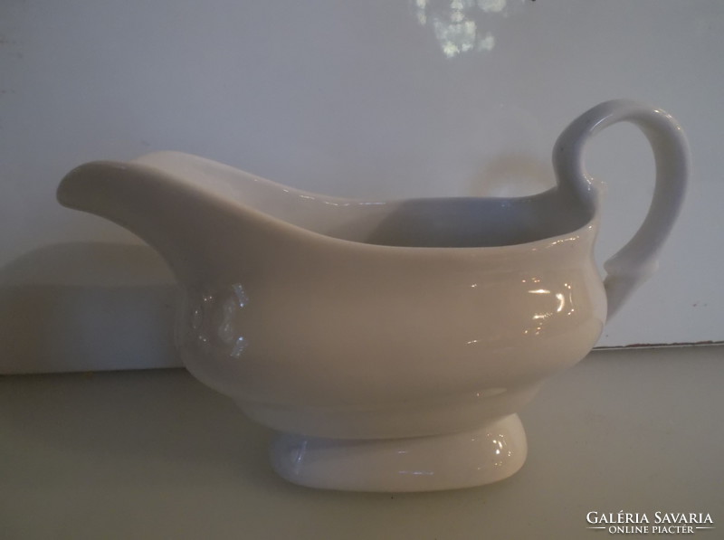 Sauce bowl - 16 x 9 x 8 cm - old - snow white - porcelain - Austrian - flawless