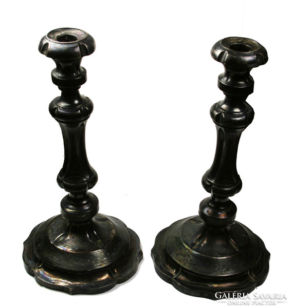 Pair of antique silver candlesticks