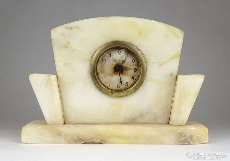 1G401 old art deco marble fireplace clock