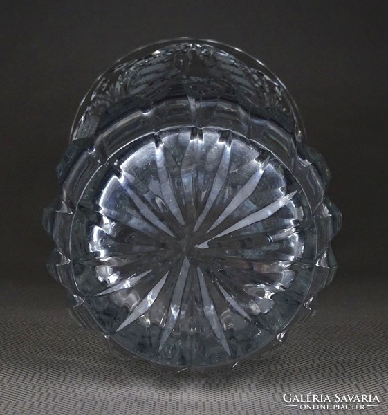 1G395 Hibátlan csiszoltüveg váza virágváza 21.5 cm