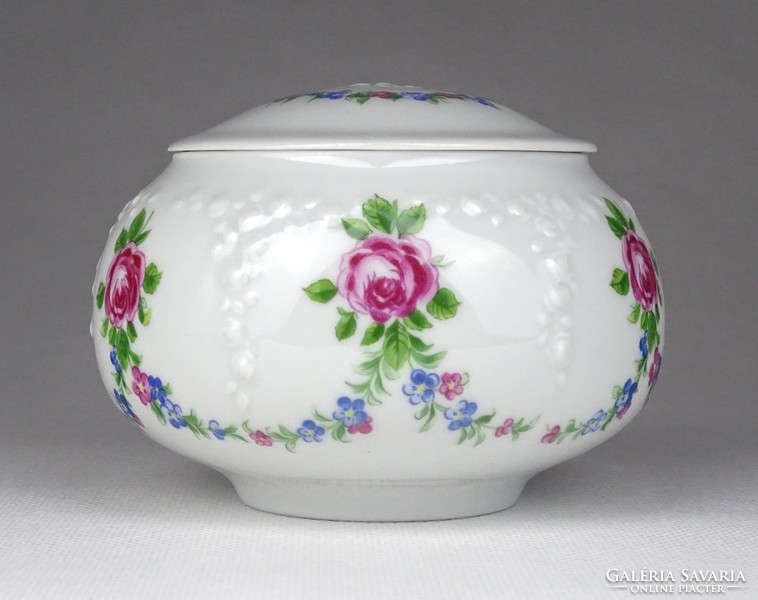 1G360 Régi virágdíszes Wallendorf porcelán bonbonier