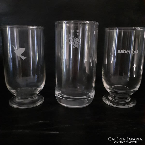 Sabena airline rare glass cups 3pcs.