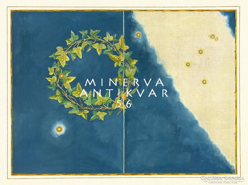 Corona australis southern crown constellation constellation sky map reprint j.Bayer uranometry 1625