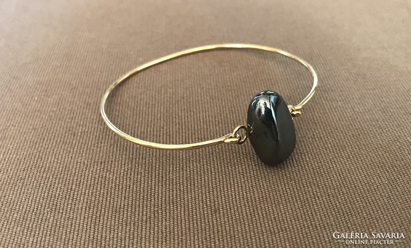 Gold-plated, stone bracelet