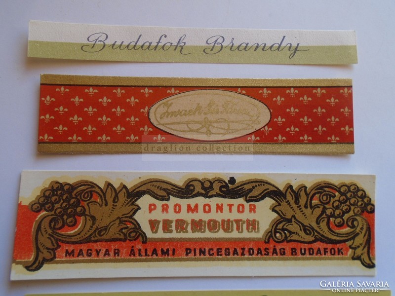 D185417 beverage labels budapf brandy -under government supervision - promontor vermouth