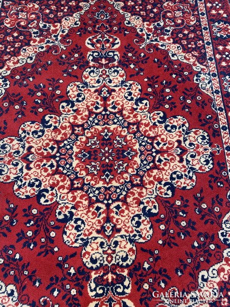 Cherry red dark blue retro (ndk) Persian carpet.