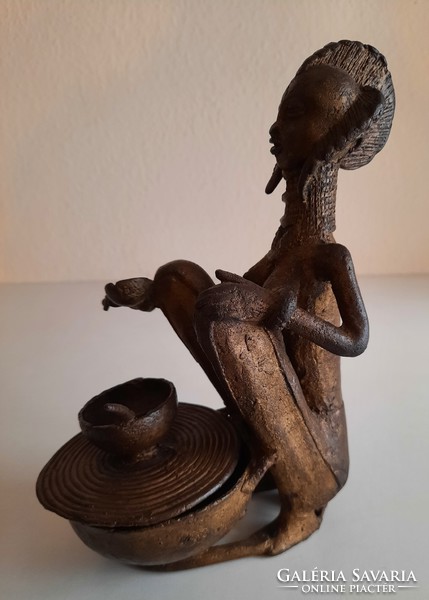 African bronze statue, yoruba statue