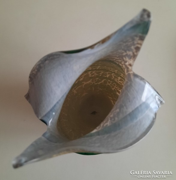 Muránói retro fújt üveg jelzett váza