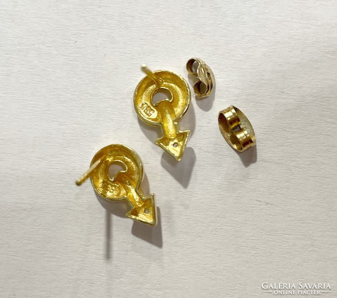 14K gold children's earrings - 2.1 g