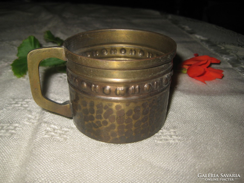 1 metal cup holder, 6.5 cm inside, beautiful goldwork