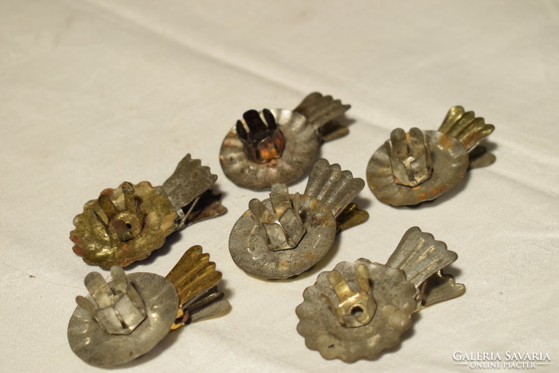 Old Christmas tree decoration, small candlestick 6pcs.