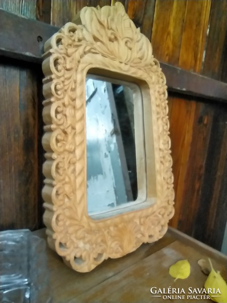 Hand carved wall mirror