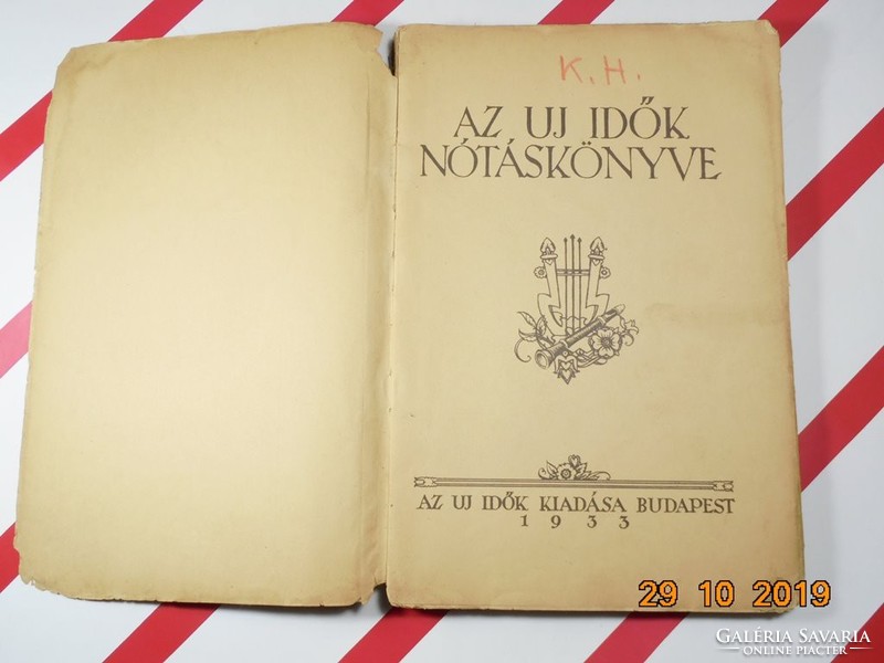 Az Új Idők nótáskönyve - 1933-as kiadás