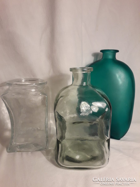 MOST NAGYON MEGÉRI ÁRAT TETTEM!!!Antik régi üveg három darab együtt a kuttrolf egy antik és egy szép