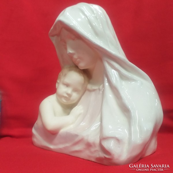 Rudolf Podany (1876-1963) - Scauer Vienna Faienceh,Altwien Madonna Figurális Porcelán