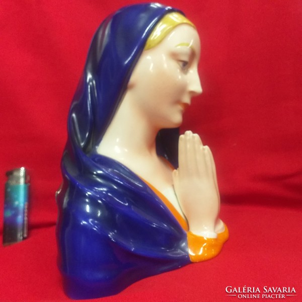 Rare ditmar-urbach ag madonna bust, hand-painted ceramic figurine. 24 Cm