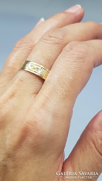 14 K arany jegygyűrű, karika gyűrű 3,37 g