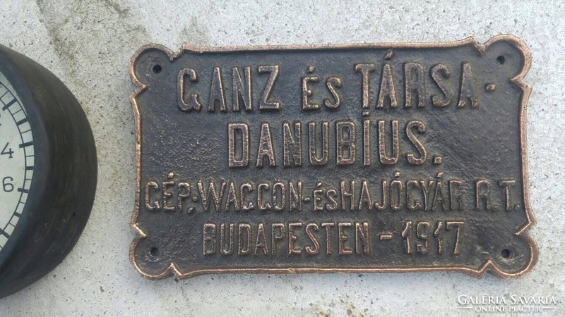 Ganz és Társa Danubius Hajógyár Budapest tábla Loft industrial gépipari