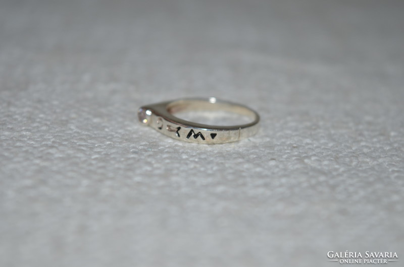Written ring with stone